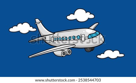Airplane Doodle Art, Vector, Boeing 