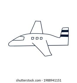 Airplane Doodle, eine handgezeichnete Vektorgrafik eines Flugzeugs.