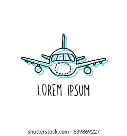 airplane doodle icon