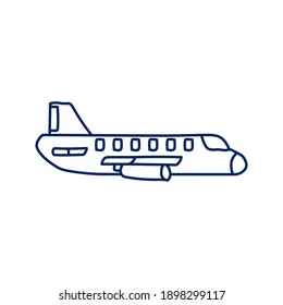 airplane doodle sketch style icon. isolated on white background simple ink hand drawn Vector illustration