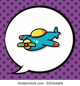 airplane doodle, speech bubble