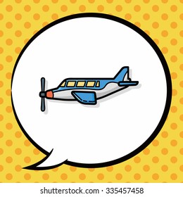 airplane doodle, speech bubble