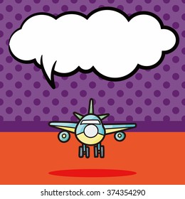 airplane doodle, speech bubble