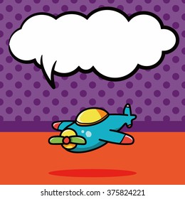 airplane doodle, speech bubble
