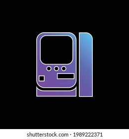 Icono del vector de gradiente azul de la puerta del avión