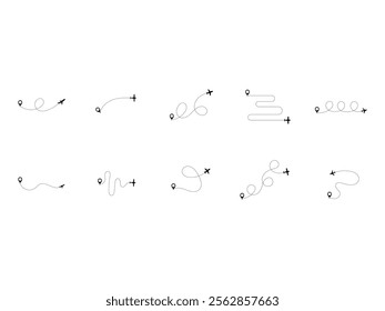 Airplane Dotted Line Element Set