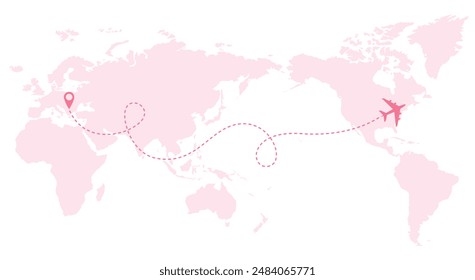 Mapa del mundo centrado en Asia y Oceanía. Ilustración vectorial