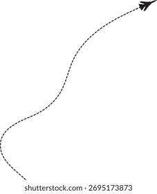 Airplane Dotted Line Vector Illustration