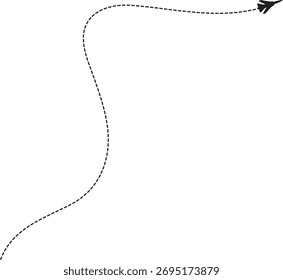 Airplane Dotted Line Vector Illustration