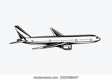 airplane of drawing ink for graphic. transportation of ink sketch drawing. transportation of ink drawing for design