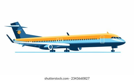 Airplane drawing on white background vector