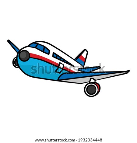 Airplane in drawing style isolated vector. Hand drawn object illustration for your presentation, teaching materials or others.