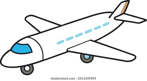 Airplane Drawing White Passenger Jet, Travel, Flight, Sky