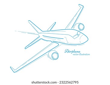 Plano de avión.Avión volador.Vuelos aéreos.Banner de vacaciones.Ilustración vectorial.