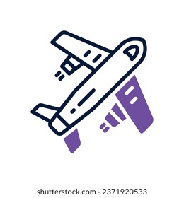 airplane dual tone icon. vector icon for your website, mobile, presentation, and logo design.