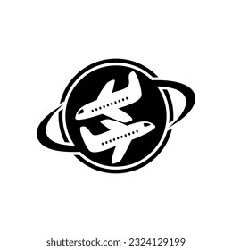 Logos für Flugzeug und Erde, geeignet für Logos für Luftfahrt, Reisen, Symbole oder grafische Anforderungen.