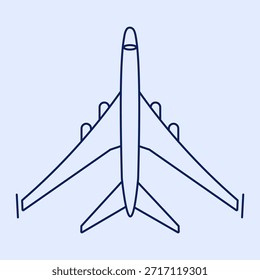 Icono de línea de trazo editable del avión para el viaje y el Transporte, Ilustración vectorial simple de la aeronave del esquema