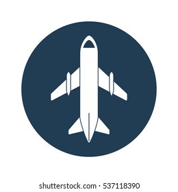 airplane emblem icon image vector illustration design 