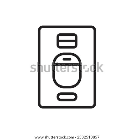 Airplane Emergency Outline Icon Vector Illustration