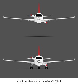 airplane engine with propeller illustration on grey