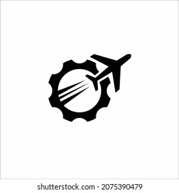 airplane engine service logo vector image 