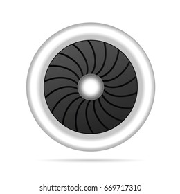 airplane engine single illustration on white background