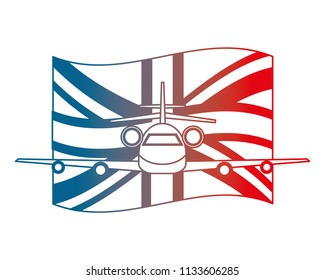 airplane with england flag front view