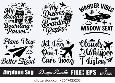 airplane eps cut file design  bundle, cute airplane, airplane for cricut, travel cut file bundle, kawaii plane 