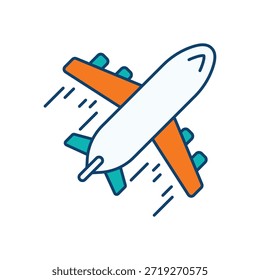 Icono de evacuación de avión Vector ilustración de stock