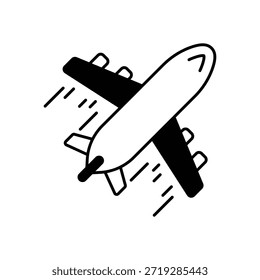 Icono de evacuación de avión Vector ilustración de stock