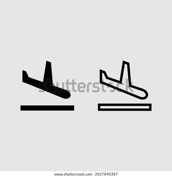 Airplane Fill Outline Icon Set Isolated Stock Vector (Royalty Free ...