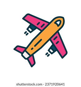 icono de color relleno del avión. icono vector para tu sitio web, móvil, presentación y diseño de logotipo.