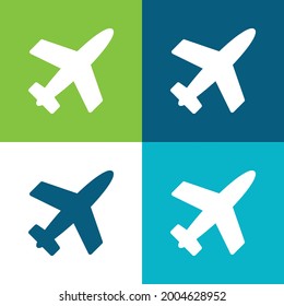 Airplane Filled Shape Flat four color minimal icon set