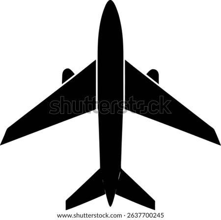 Airplane Filled Silhouette Vector Icon for Aviation Concepts