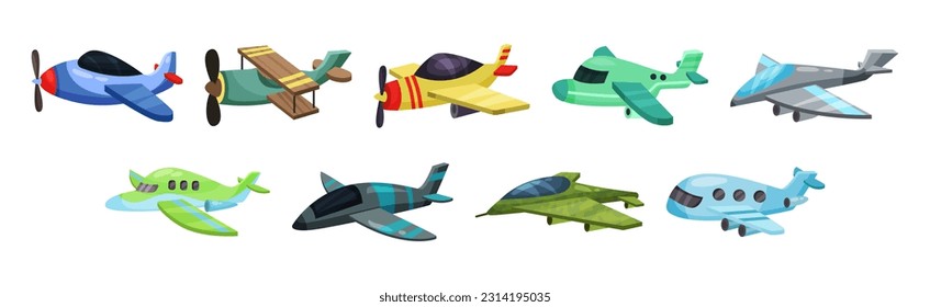 Airplane as Fixed-wing Aircraft with Jet Engine Vector Set