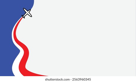 Airplane With Flag Smoke and Copy Space, Suitable for Navy and Air Force Birthday, etc.
