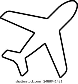 Airplane flat black vector icon.