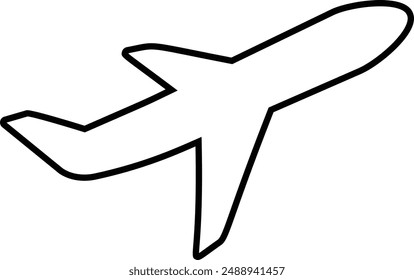 Flugzeug flach schwarz Vektorgrafik Symbol.