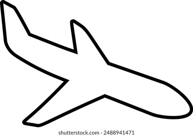 Airplane flat black vector icon.