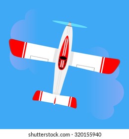 Airplane flat design illustration. Vector.