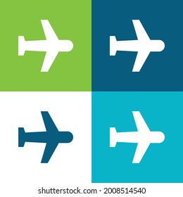 Airplane Flat four color minimal icon set