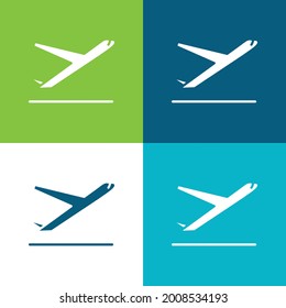 Airplane Flat four color minimal icon set