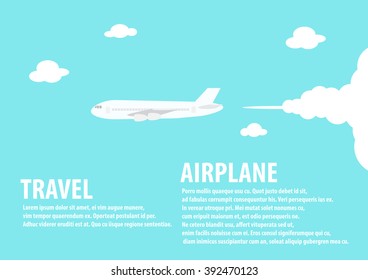 airplane flat icon blue background