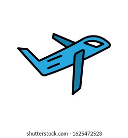 Airplane flat icon design template illustrator vector