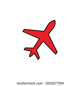 Airplane flat icon. Design template vector