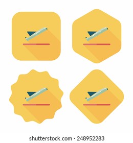 airplane flat icon with long shadow