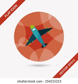 airplane flat icon with long shadow