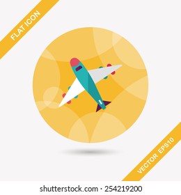 airplane flat icon with long shadow