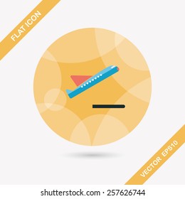 airplane flat icon with long shadow
