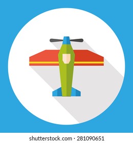 airplane flat icon with long shadow
